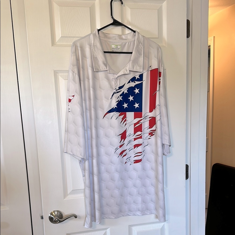 Patriotic Polo with American Flag Design by Obnoxious Golf